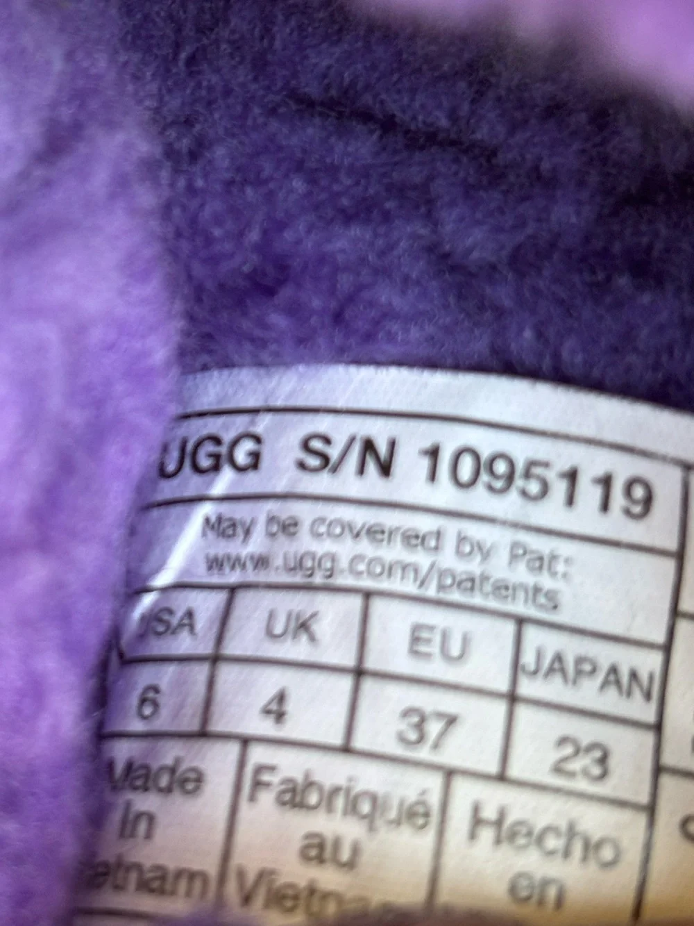 UGG Kids Purple Fuzzy Slide Sandals with Logo Strap Size 6